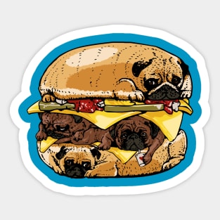 Pugs Burger Sticker